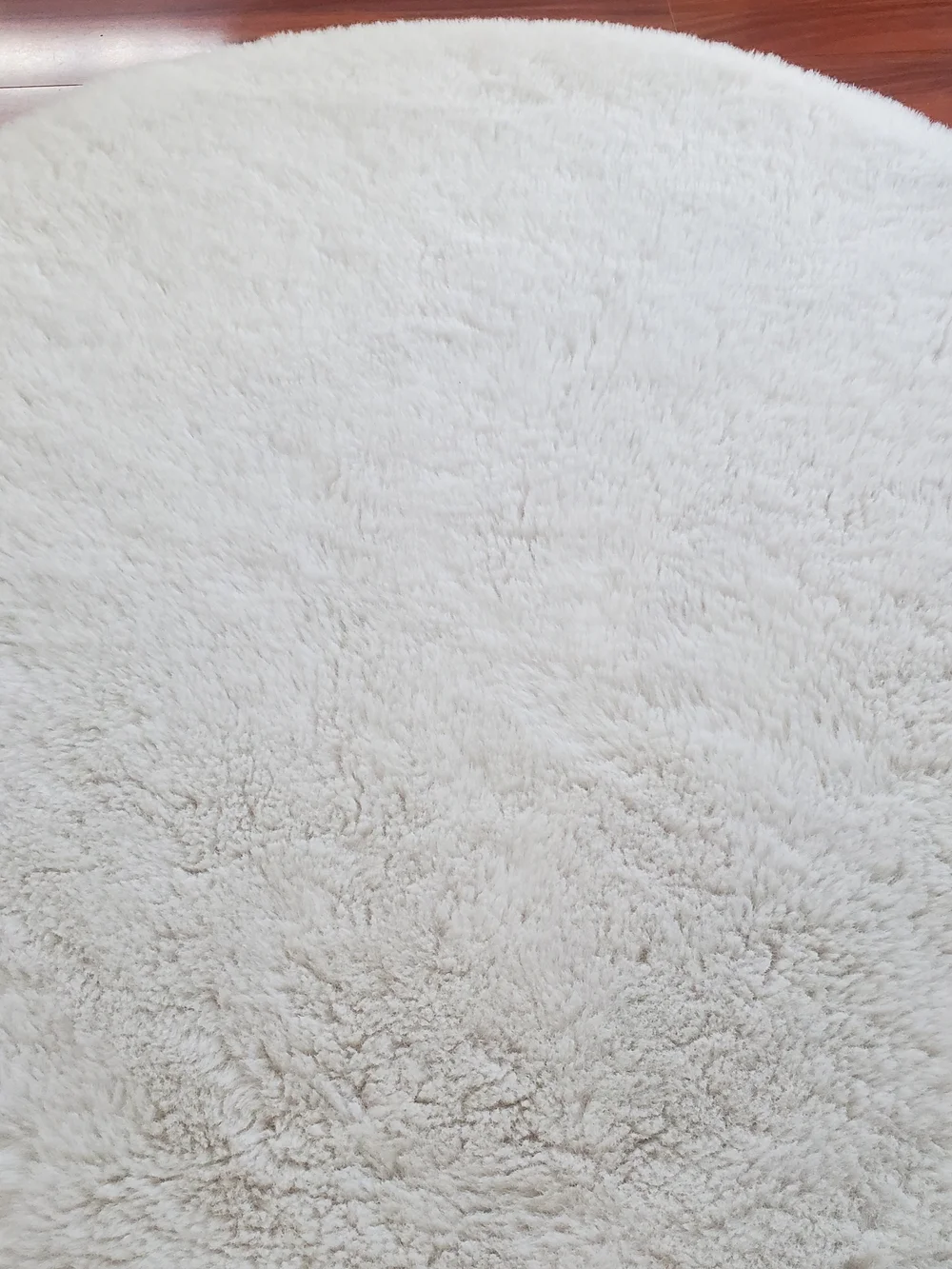 Plush Round Bath Rug - Cream Shag Finish